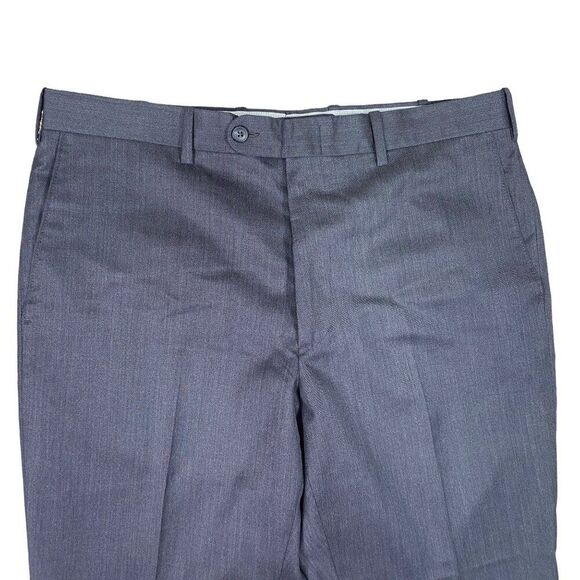 JB Britches Trousers Flat Front Torino Wool Mid Grey Sie 35 Regular - Picture 4 of 7